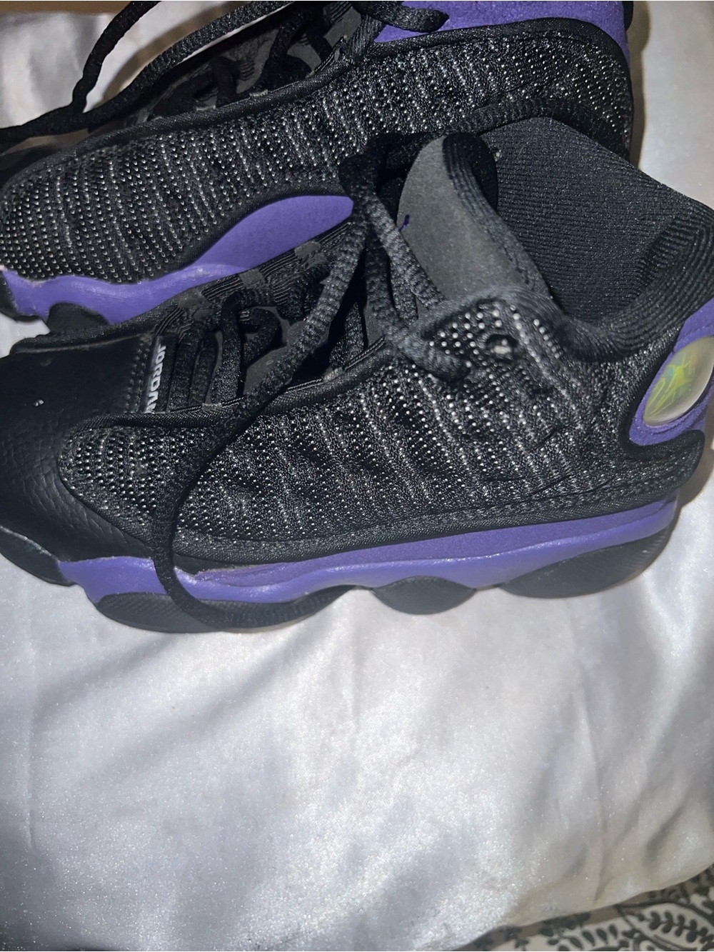 Jordan Kids Black and Purple Low-Top Sneakers